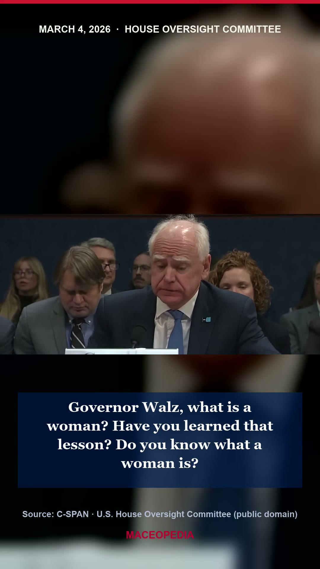Mace vs. Gov. Tim Walz, "If you can't define a woman…"
