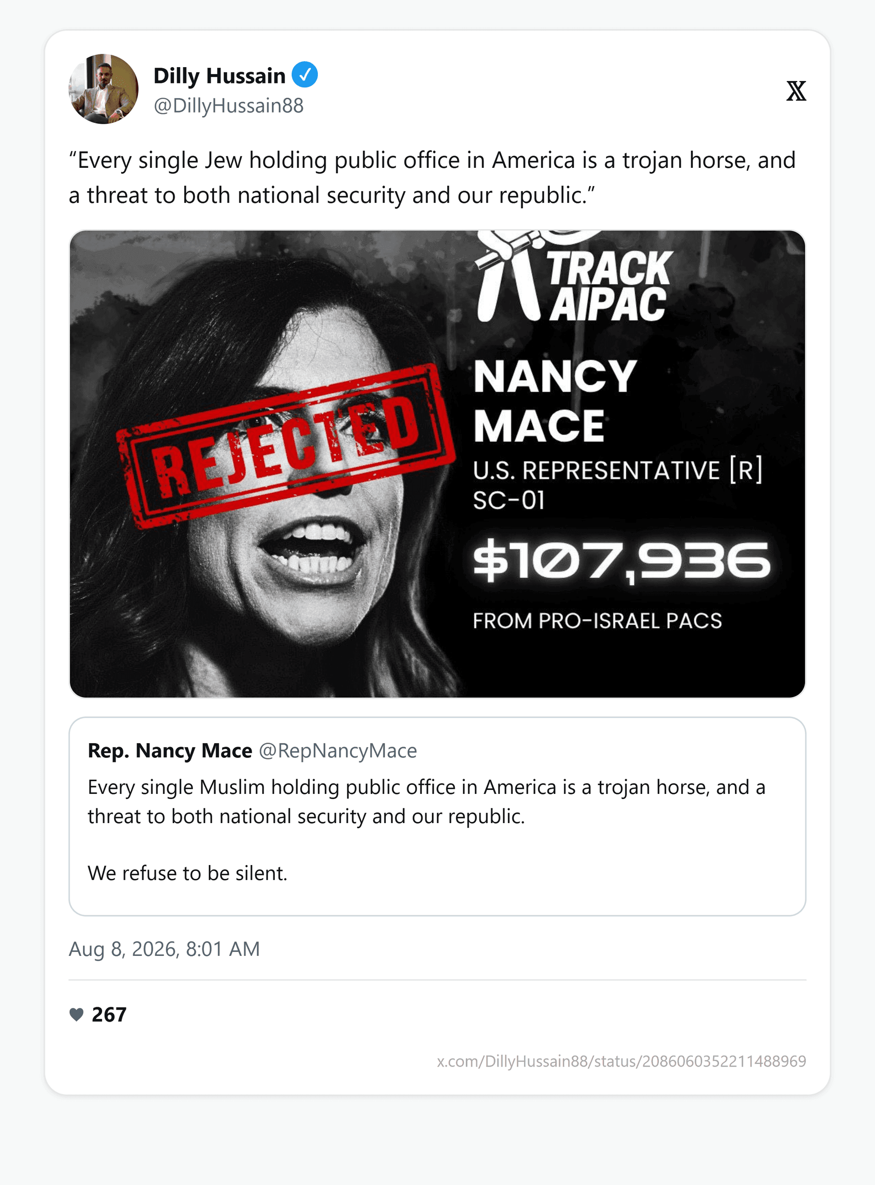 Mace calls every Muslim officeholder a 'trojan horse,' then declares: 'Total Islamaphobe here': image 10