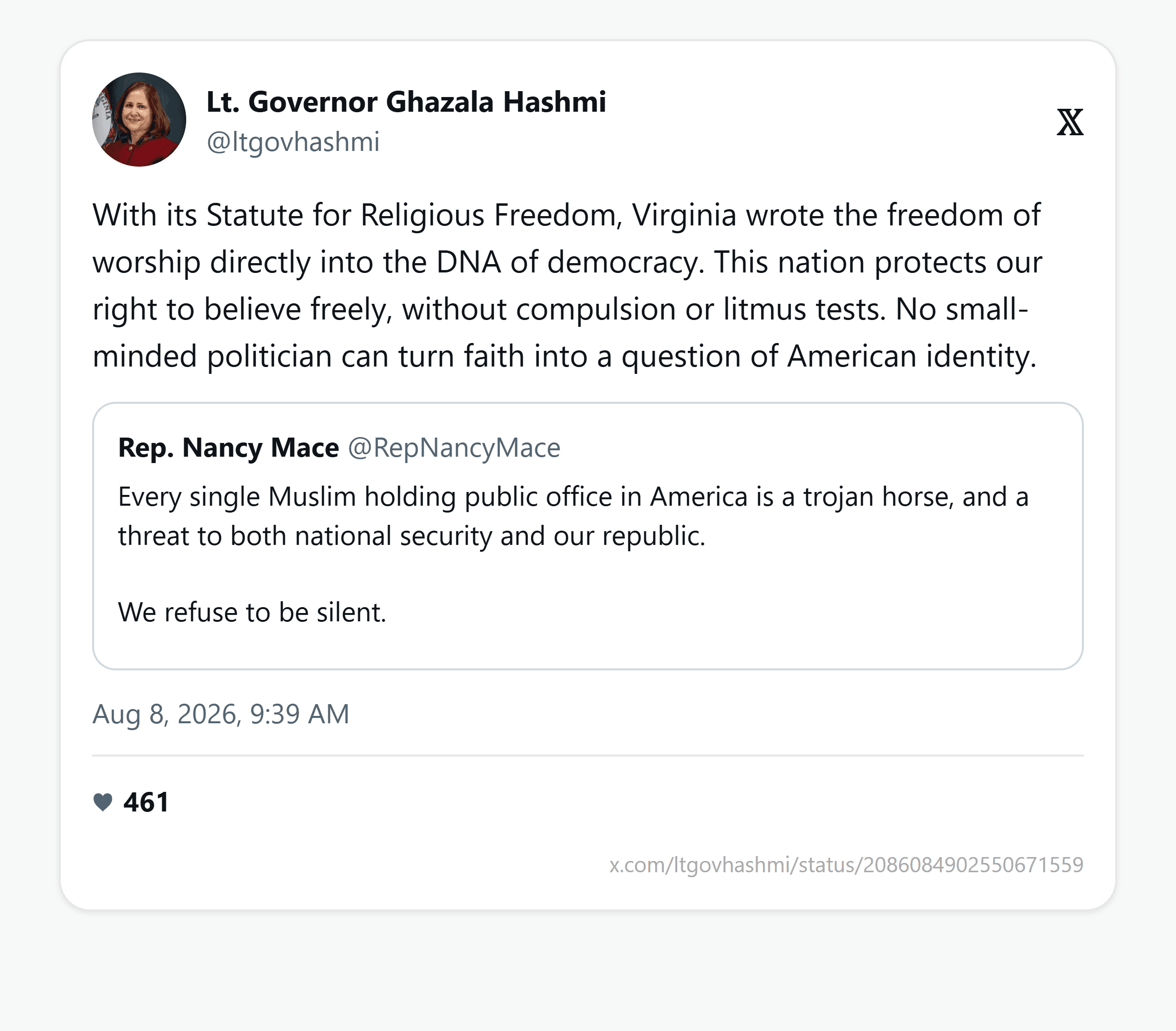 Mace calls every Muslim officeholder a 'trojan horse,' then declares: 'Total Islamaphobe here': image 7