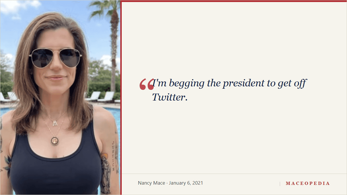 Mace tells CBS News while sheltering during Capitol breach: 'I'm begging the president to get off Twitter': image 1