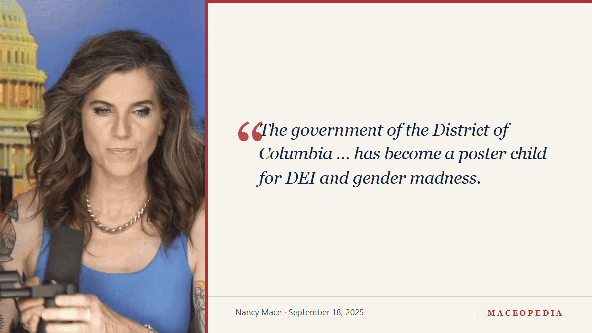 Mace tells D.C. mayor the city has become a 'poster child for DEI and gender madness', and 'this is not her time': image 1