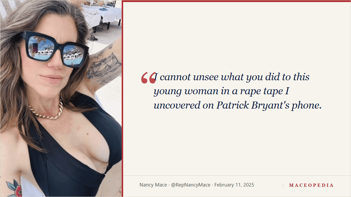Mace tweet: 'I cannot unsee what you did to this young woman in a rape tape': image 1