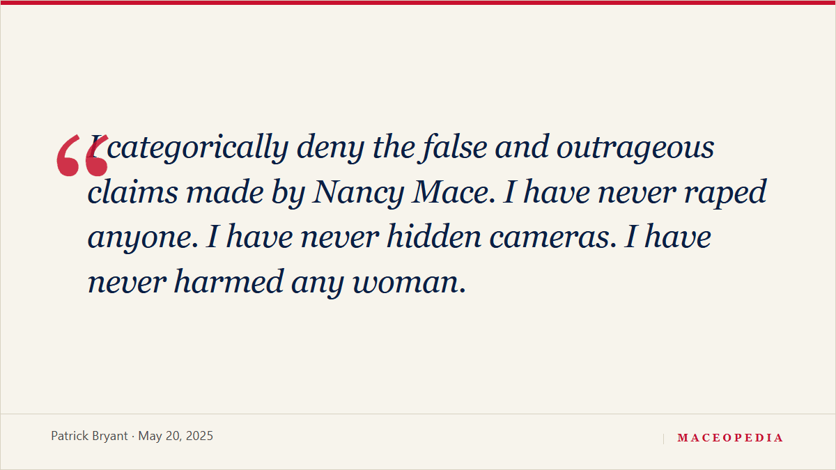 Patrick Bryant: 'I categorically deny the false and outrageous claims made by Nancy Mace': image 1