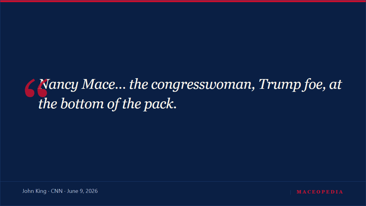 On CNN's election-night board, anchors can't find Mace, John King places her 'at the bottom of the pack' as she finishes last in the GOP governor's primary: image 1
