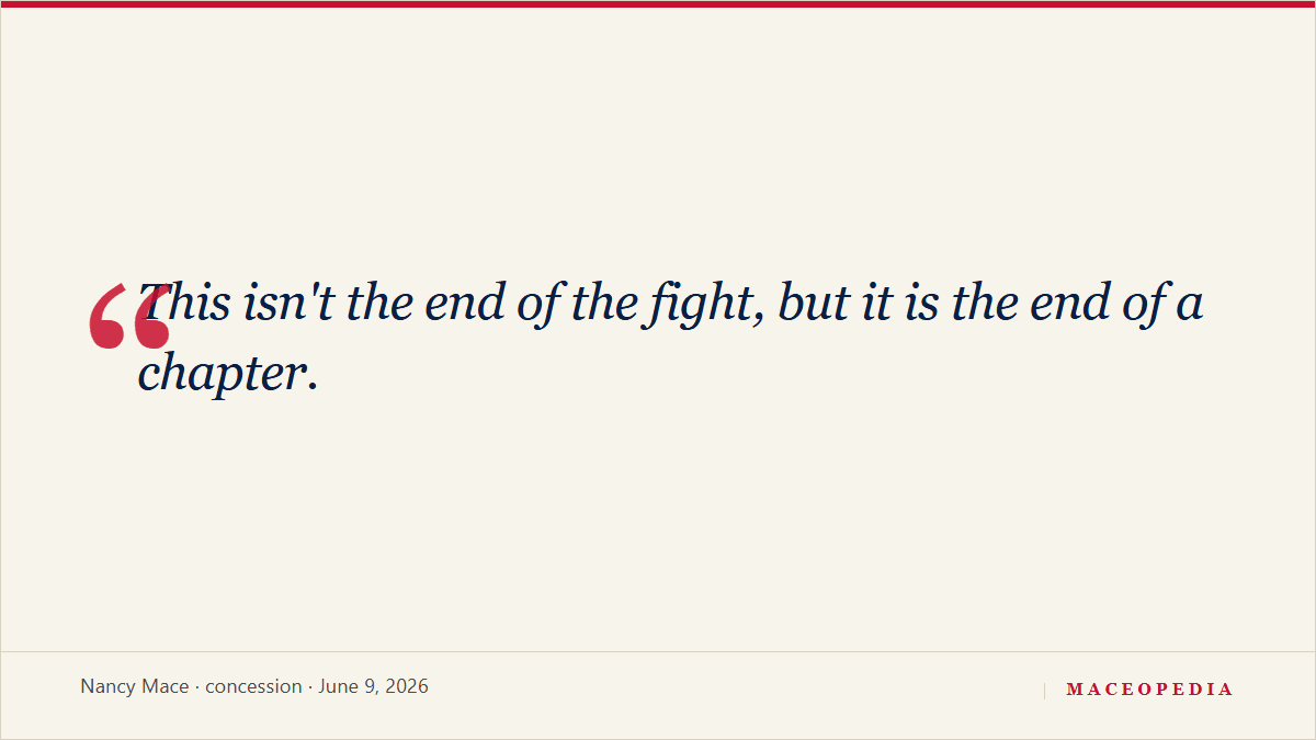 After Mace finishes fifth in the governor's primary, a circulating post-election essay calls her collapse 'years in the making', Mace blames her Epstein-files vote: image 3