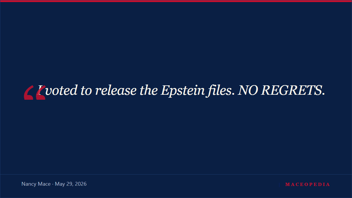 "NO REGRETS": Trump endorses Evette over Mace; Mace ties the snub to her Epstein vote: image 1