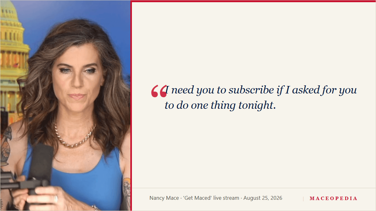Branded quote card: 'I need you to subscribe if I asked for you to do one thing tonight.'