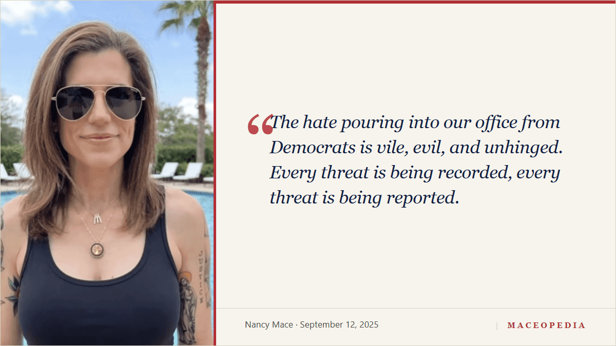 Mace on threats after Kirk shooting: 'The hate pouring in from Democrats is vile, evil, and unhinged': image 1
