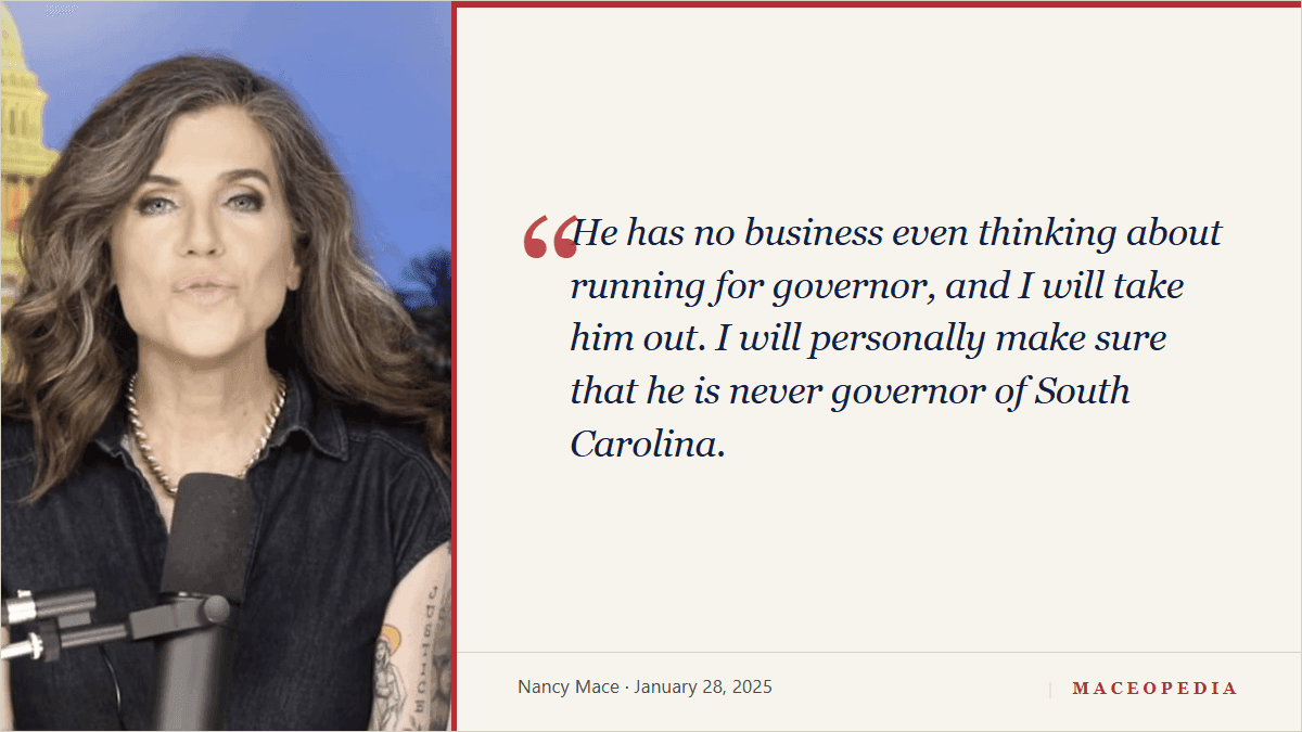 Mace on potential governor rival: 'I will take him out': image 1
