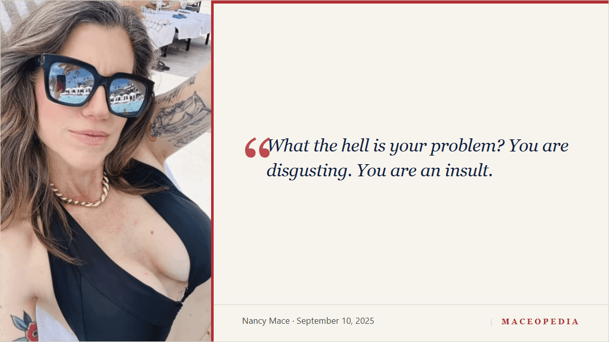 Nose-job remark to Rep. Sara Jacobs (Sept. 10, 2025)