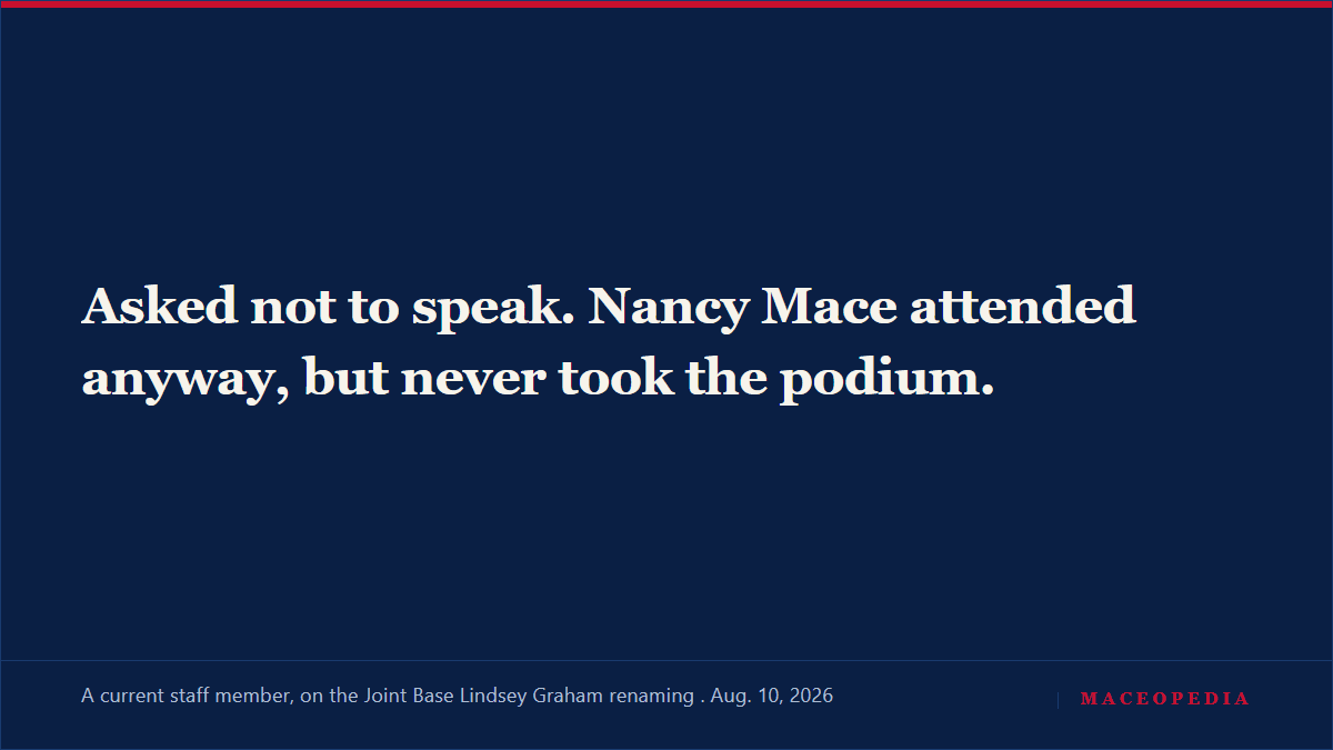 'She was asked not to speak': Nancy Mace attends the renaming of the base in her own district, but never takes the podium: image 1