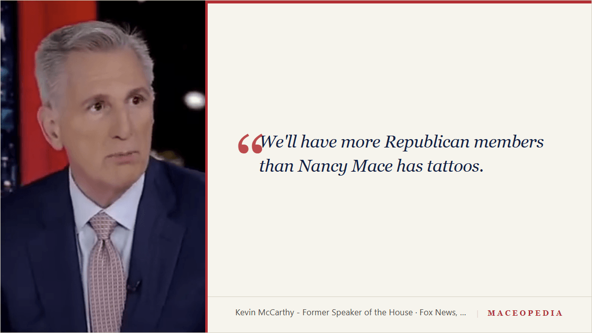 'More Republican Members Than Nancy Mace Has Tattoos': Kevin McCarthy's Fox News Jab