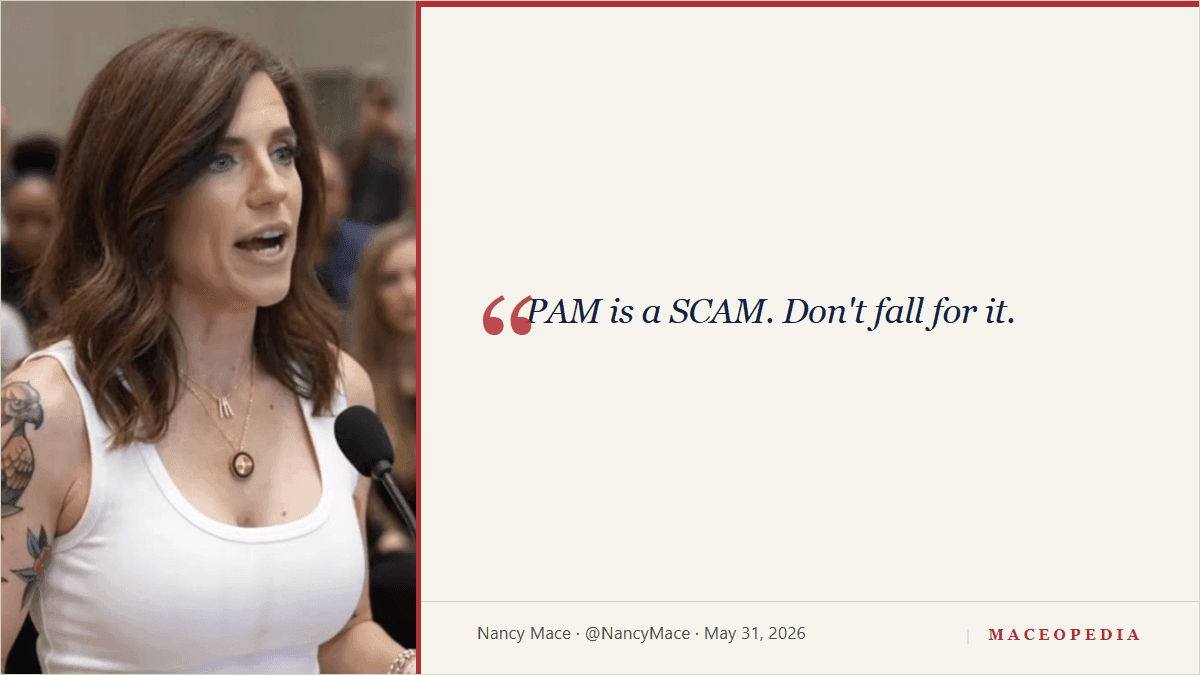 Mace posts 'PAM is a SCAM' at gubernatorial opponent Lt. Gov. Pam Evette after debate withdrawal: image 1