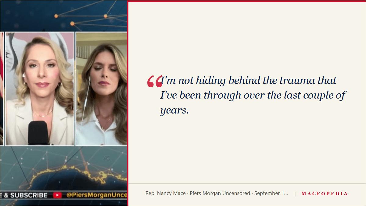 Mace tells Piers Morgan her tattoos helped her process trauma: "One of the ways that I have dealt with that trauma is by artwork, is by the tattooing": image 1