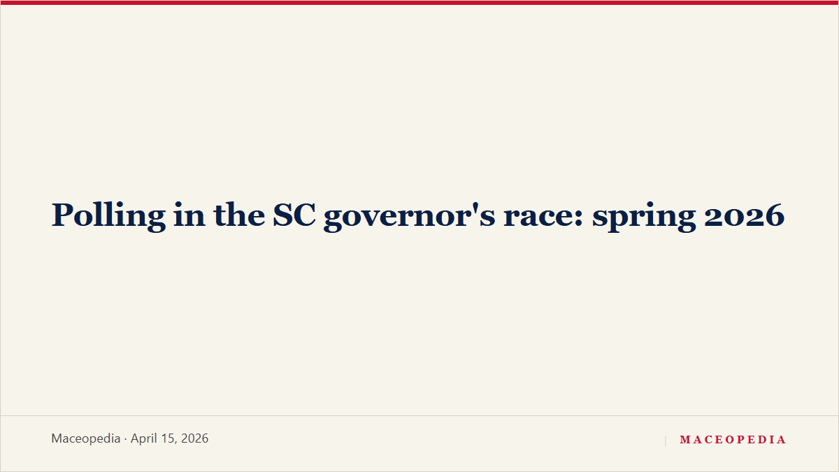 Polling in the SC governor's race: spring 2026: image 1