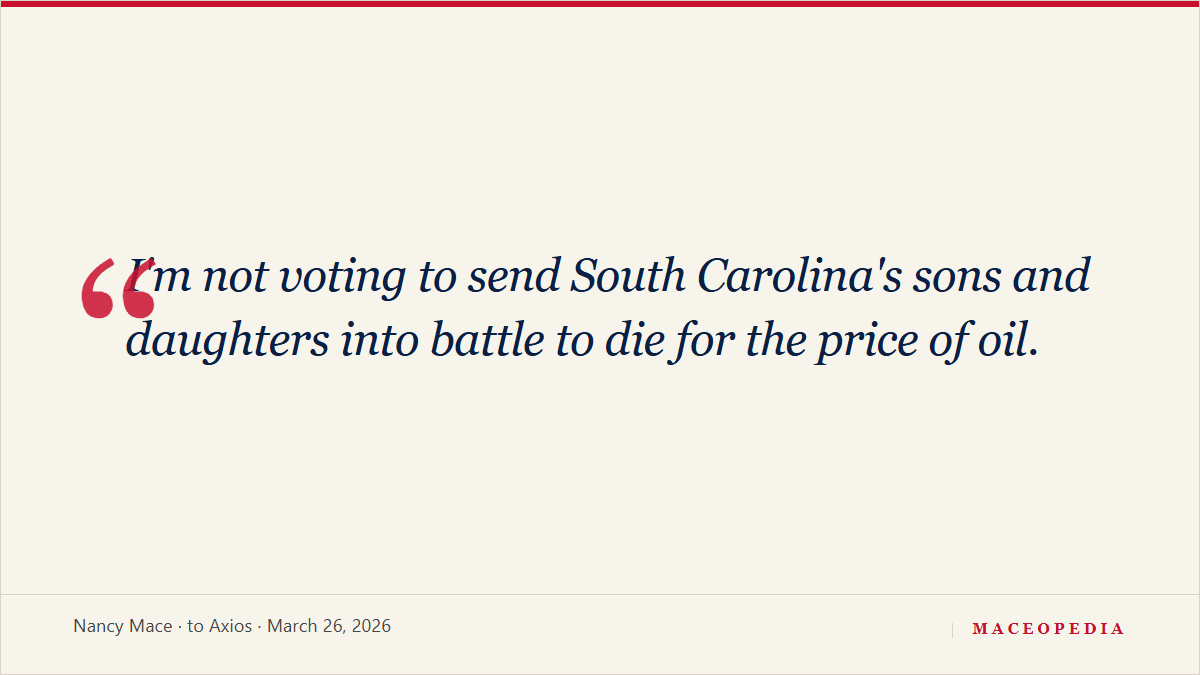 Mace's "price of oil" line, rendered as a Maceopedia quote card