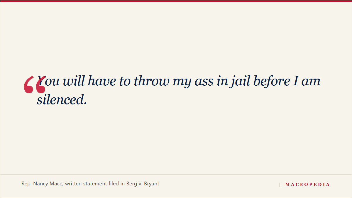 Quote card reading: You will have to throw my ass in jail before I am silenced.