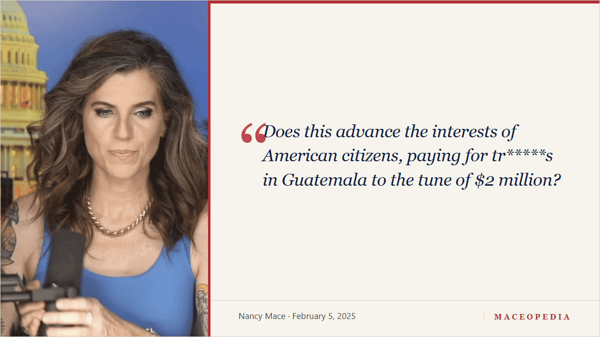 Mace opens USAID hearing with anti-trans slur: 'Does this advance the interests of American citizens, paying for tr*****s in Guatemala?': image 1