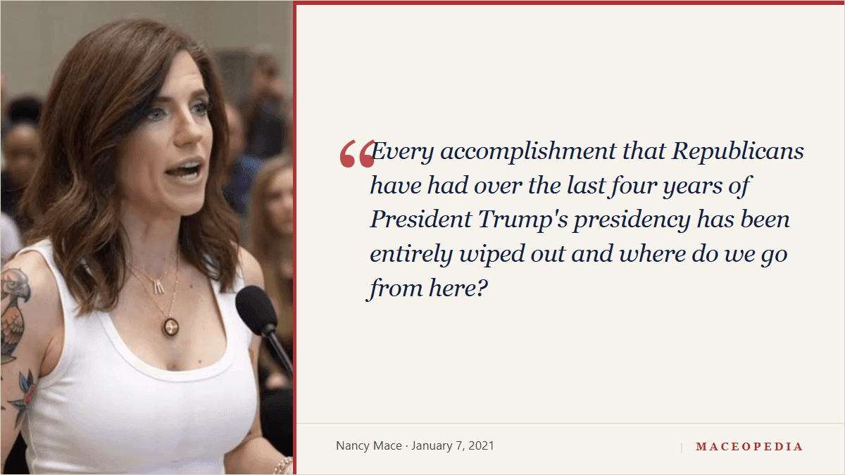 Mace says Trump's legacy 'entirely wiped out' the day after the Capitol attack: image 1