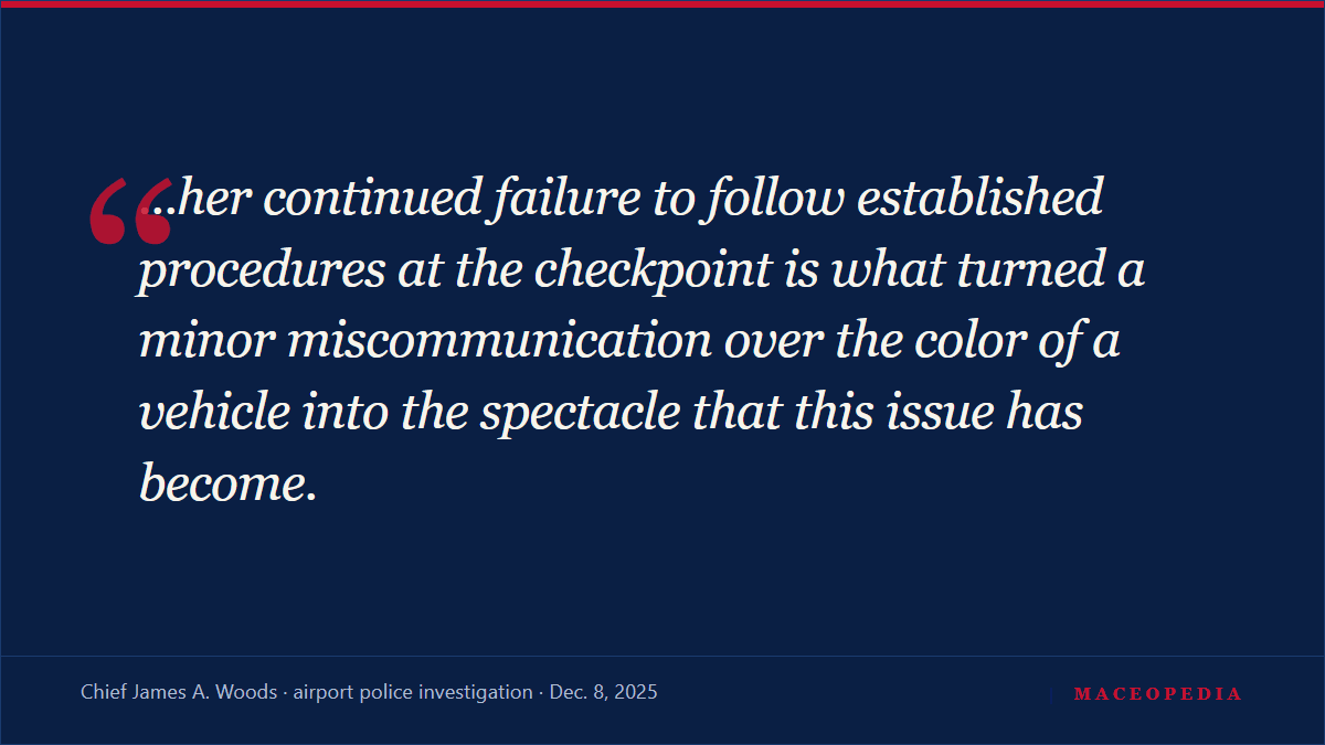 Airport police investigation: Mace turned a 'minor miscommunication' into a 'spectacle': image 1