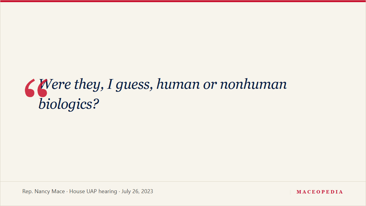 Nancy Mace and the UAP hearings