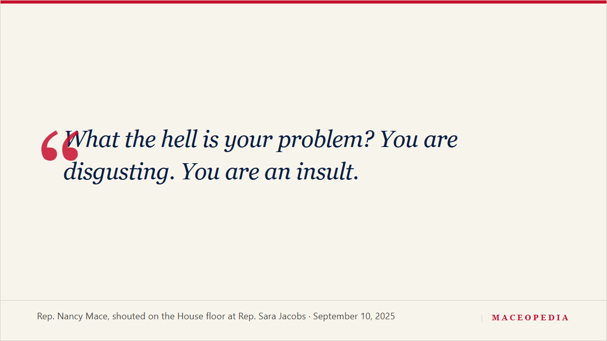 Quote card reading: What the hell is your problem? You are disgusting. You are an insult.