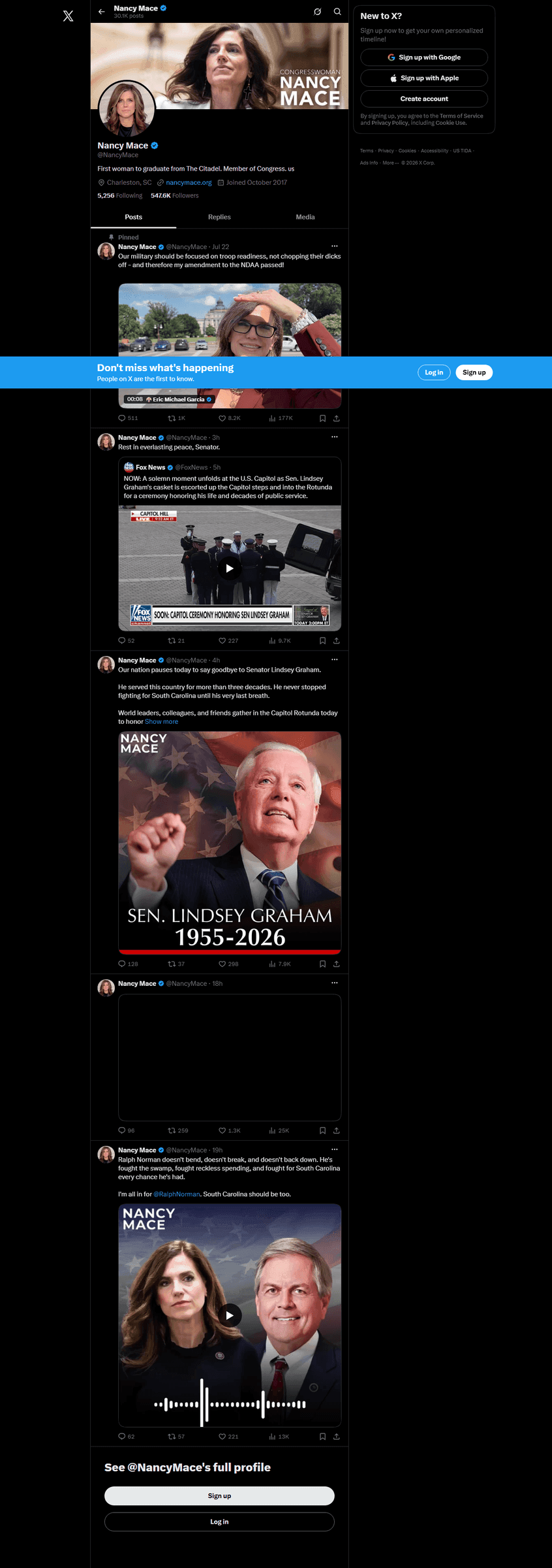 'He believed that showing up mattered': Mace issues a press release as every other SC House Republican attends Graham's funeral: image 7