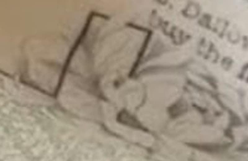 Close-up of an angular cross or small arch entwined with roses and floral line-work on Nancy Mace's left arm.