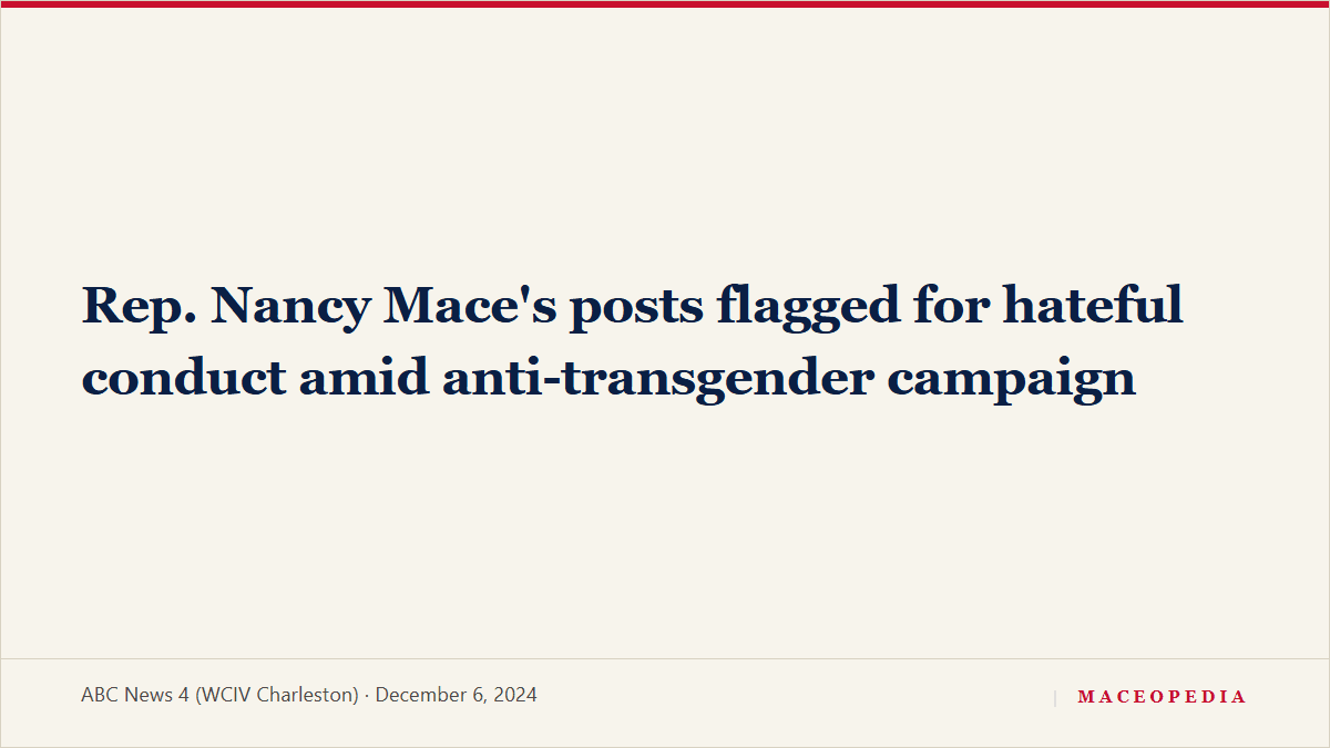 Rep. Nancy Mace's posts flagged for hateful conduct amid anti-transgender campaign: image 1