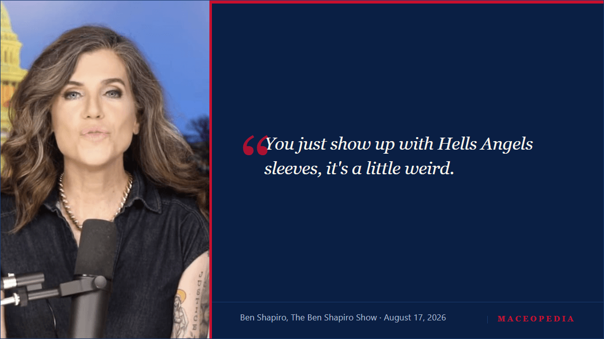 Ben Shapiro on Nancy Mace's tattoo reveal: "Nancy Mace Has Joined the Hells Angels": image 1