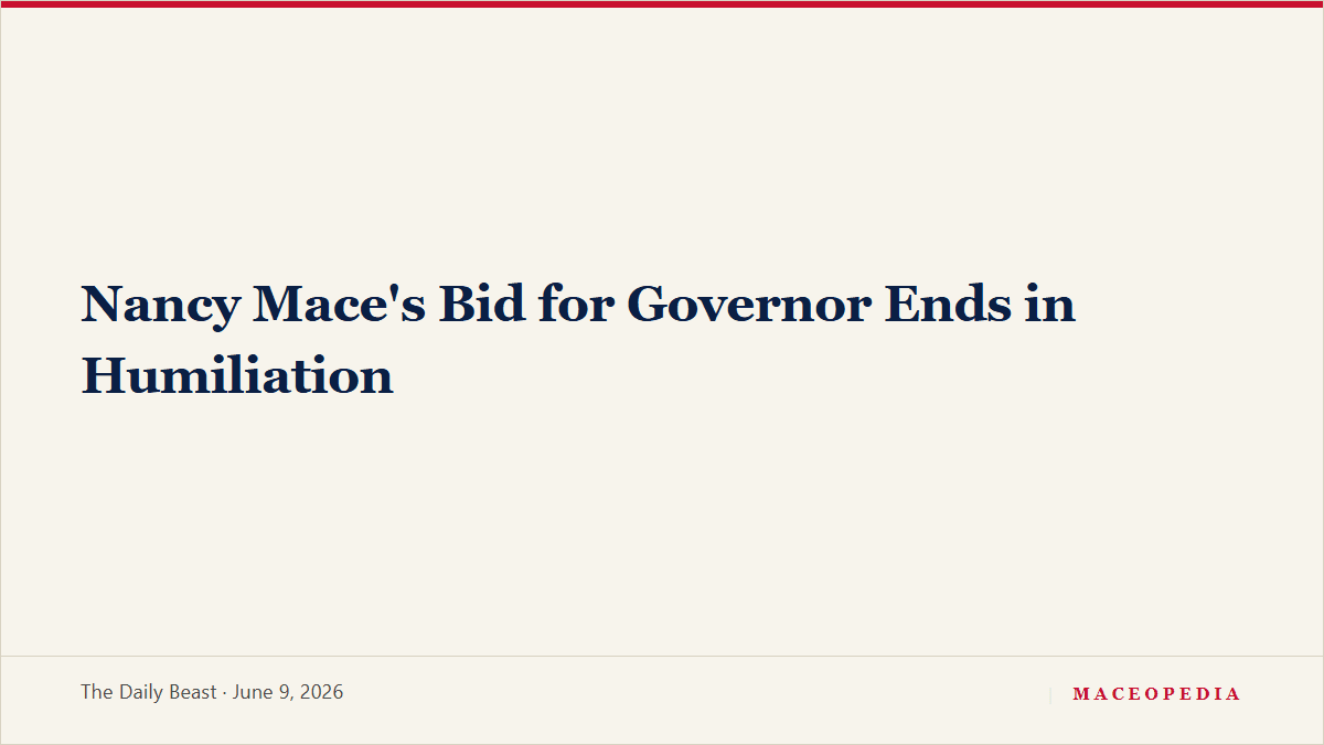Mace's gubernatorial bid ends in primary defeat: image 1