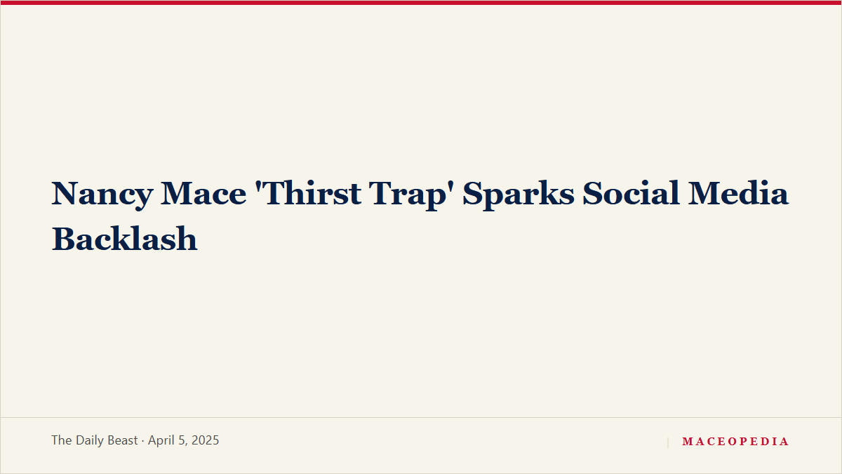 Nancy Mace 'Thirst Trap' Sparks Social Media Backlash: image 1