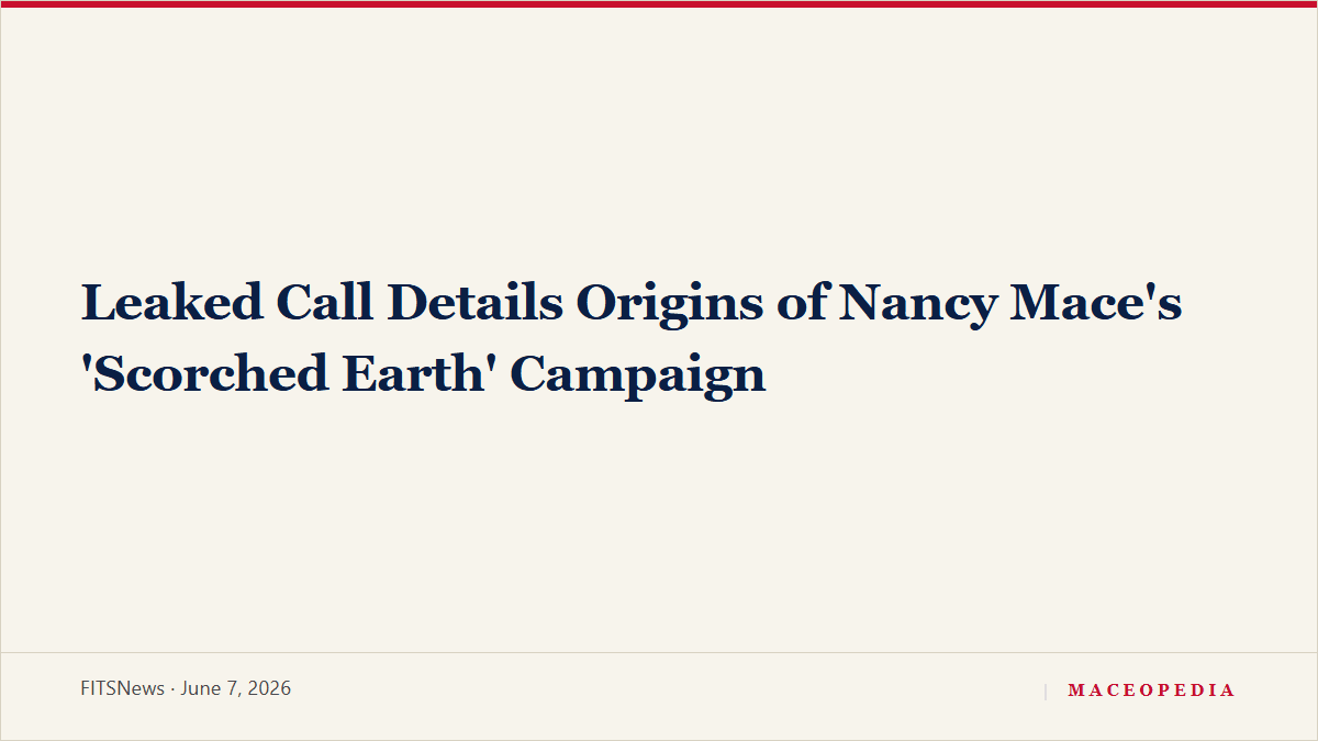 Leaked Call Details Origins of Nancy Mace's 'Scorched Earth' Campaign: image 1
