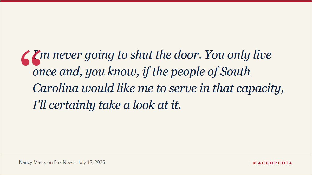 So Apparently Nancy Mace's Fifth Stage of Grief Is Running for Senate: image 1