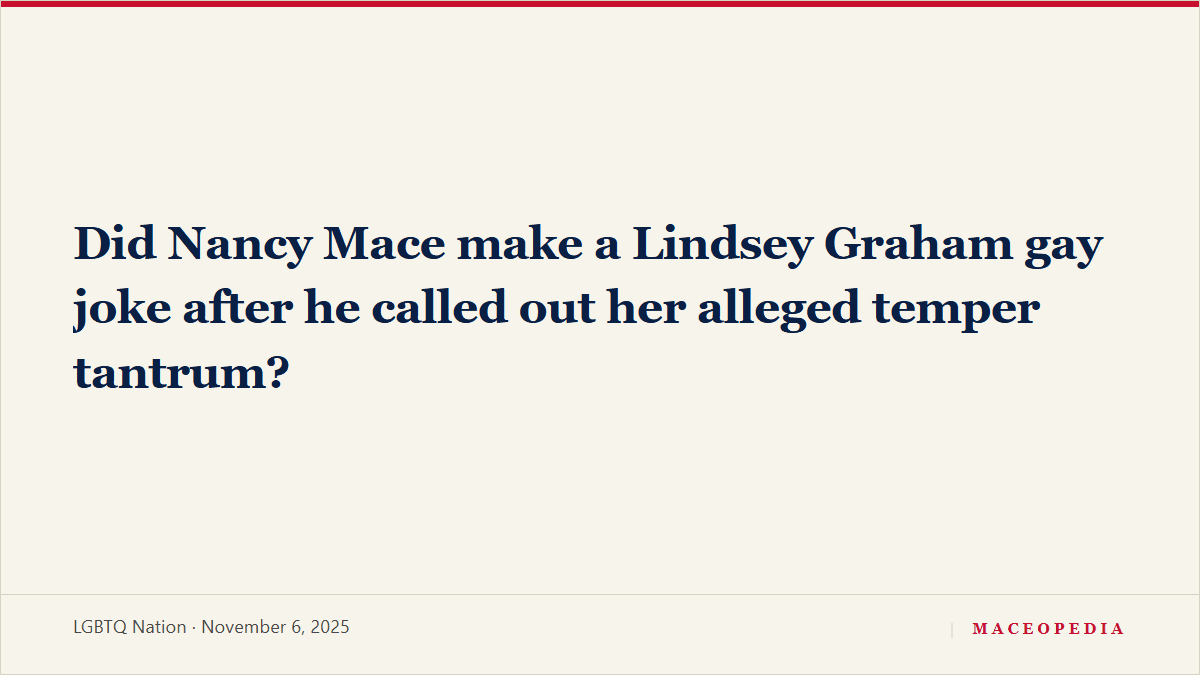 Did Nancy Mace make a Lindsey Graham gay joke after he called out her alleged temper tantrum?: image 1