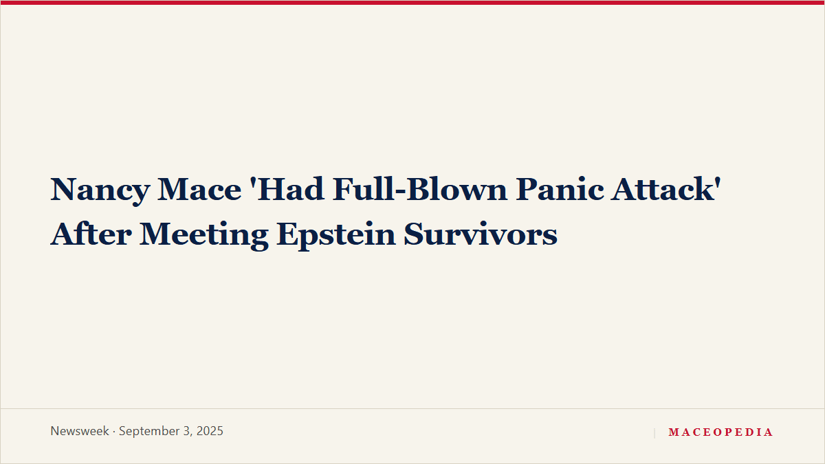 Nancy Mace 'Had Full-Blown Panic Attack' After Meeting Epstein Survivors: image 1