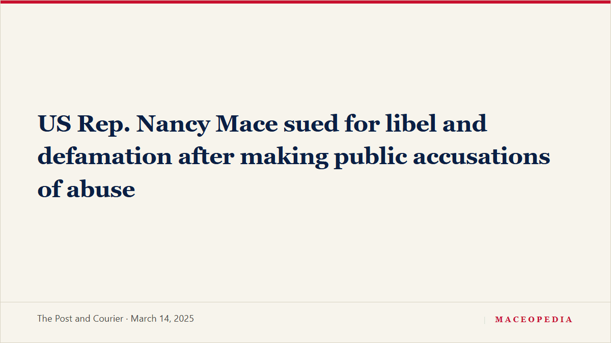 US Rep. Nancy Mace sued for libel and defamation after making public accusations of abuse: image 1