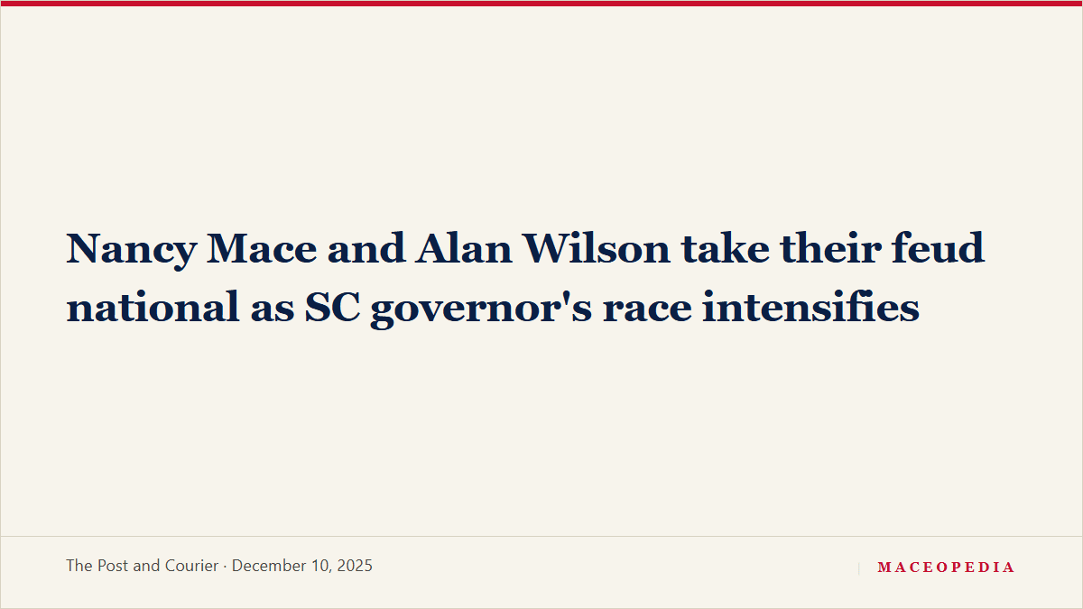 Nancy Mace and Alan Wilson take their feud national as SC governor's race intensifies: image 1