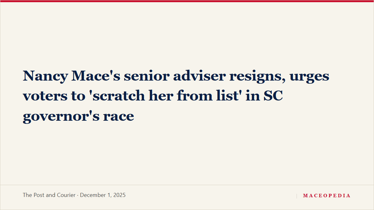 Nancy Mace's senior adviser resigns, urges voters to 'scratch her from list' in SC governor's race: image 1