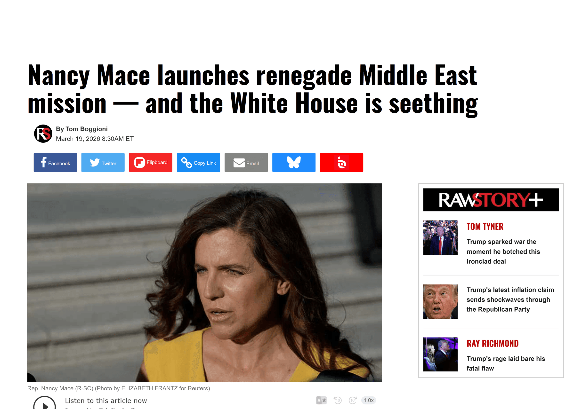 White House 'Seething' Over Nancy Mace's Unsanctioned Middle East Rescue Missions: image 1