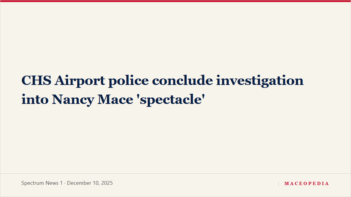CHS Airport police conclude investigation into Nancy Mace 'spectacle': image 1